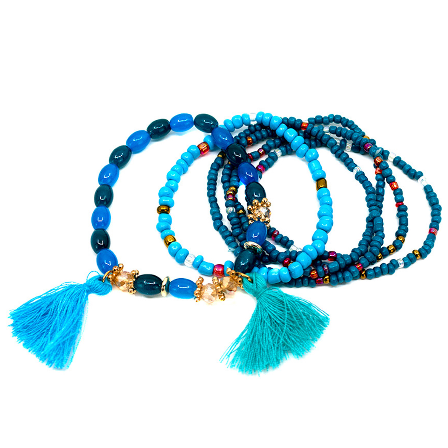 

Голубой браслет с кисточками Tais детский, Нет цвета, Голубой браслет с кисточками Tais детский