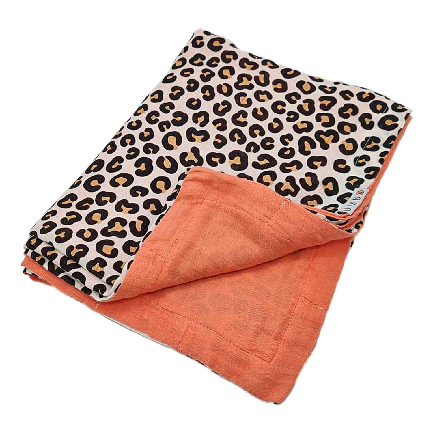 Муслиновое одеяло "Леопард и коралловый закат", 118х90 см UMBO детское, Нет цвета, 100%органический хлопок  - купить со скидкой