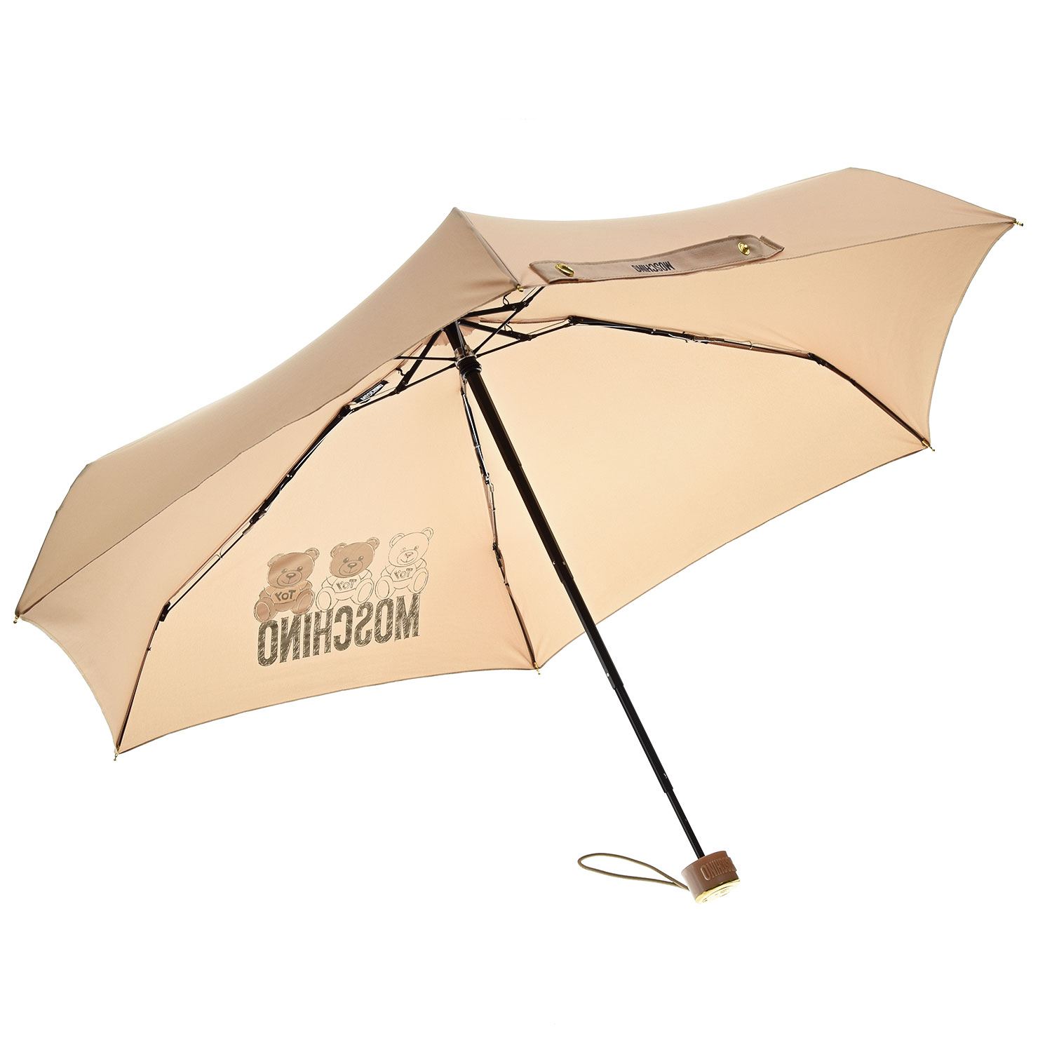 Бежевый зонт с брелоком Moschino детский, размер unica