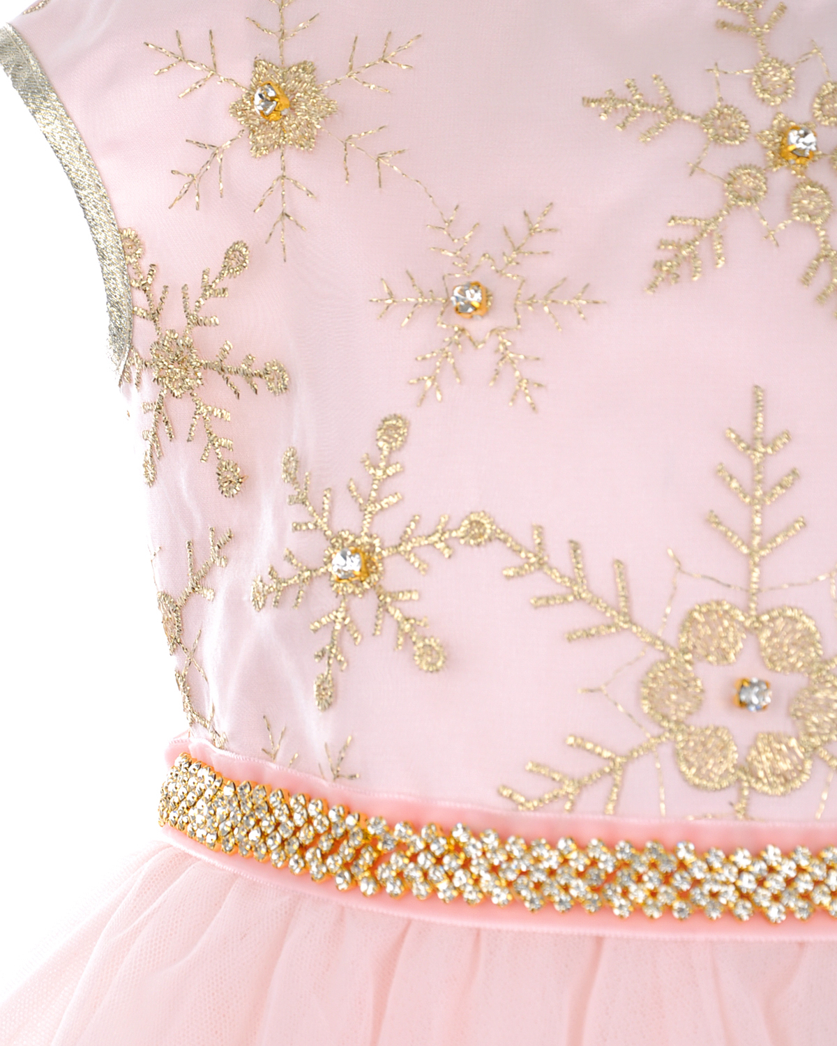 Розовое платье с многоярусной юбкой Lesy детское - фото 5