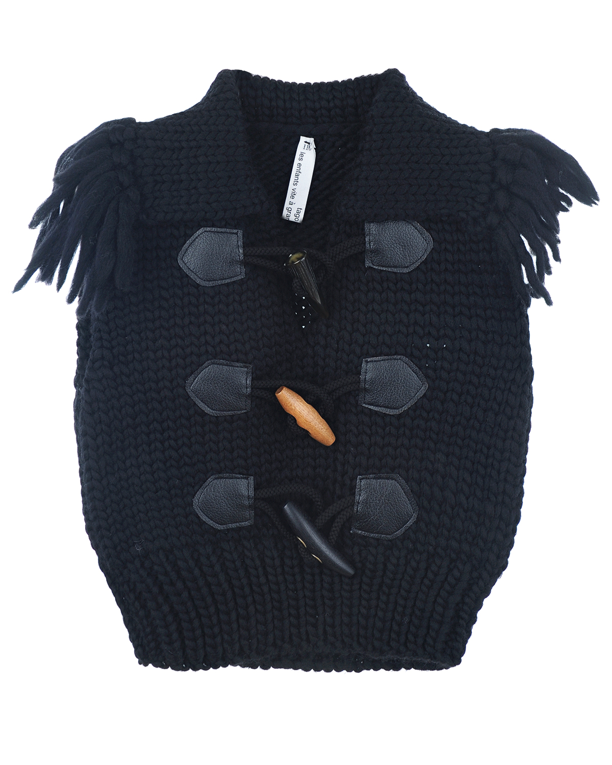 

Вязаный жилет из шерсти с бахромой