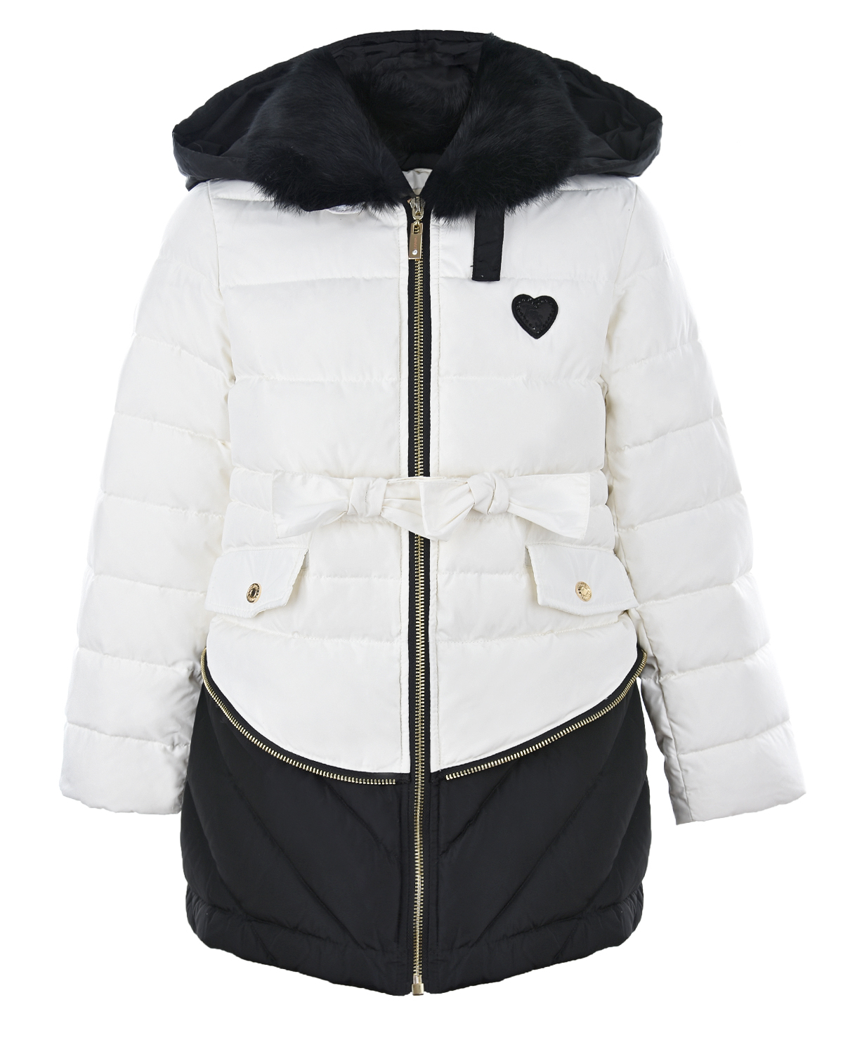 

Двухцветное пальто с меховым воротником TWINSET детское, Мультиколор, Двухцветное пальто с меховым воротником TWINSET детское