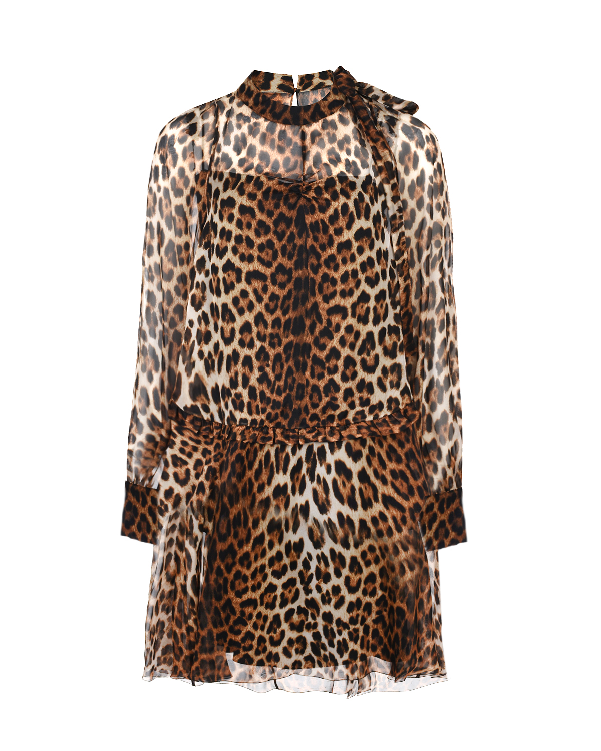 Шелковое платье с леопардовым принтом No. 21 - фото 1