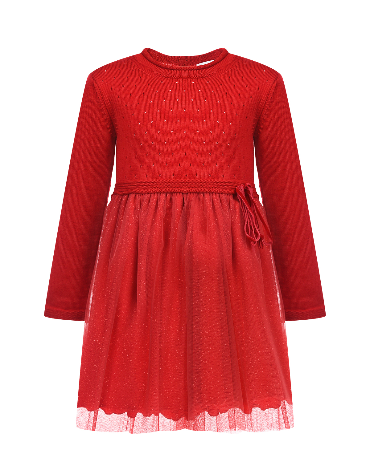 Красное платье из смесовой шерсти Aletta детское - фото 1
