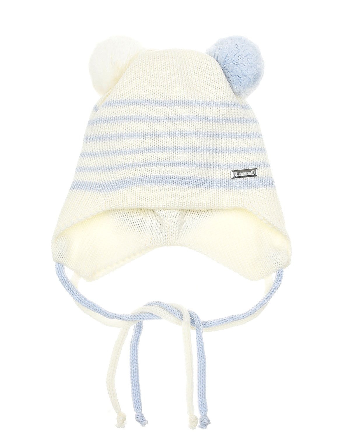 

Шапка в полоску с завязками Il Trenino детская, Кремовый, Шапка в полоску с завязками Il Trenino детская