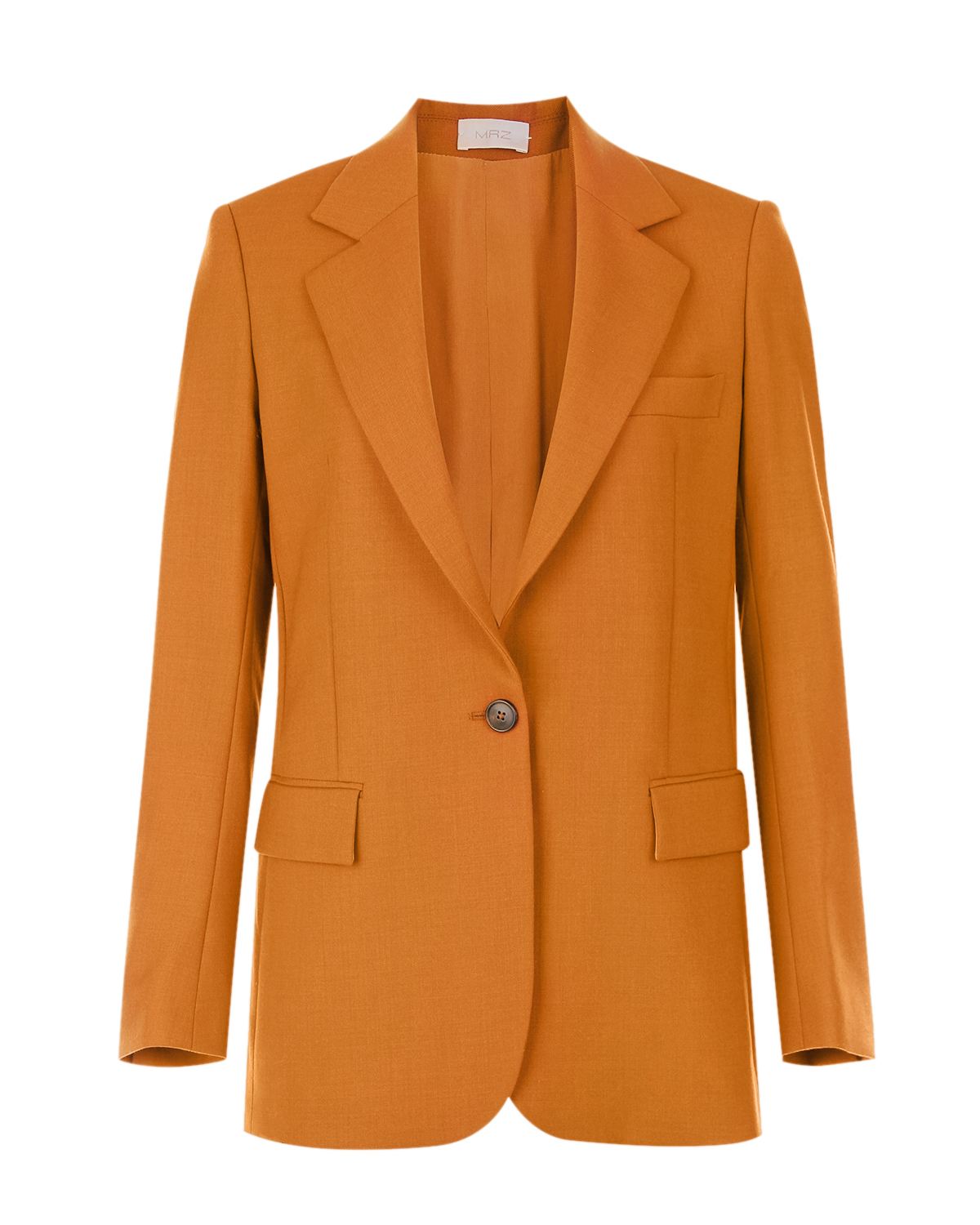 Однобортный пиджак прямого кроя MRZ, размер 40, цвет оранжевый - фото 1