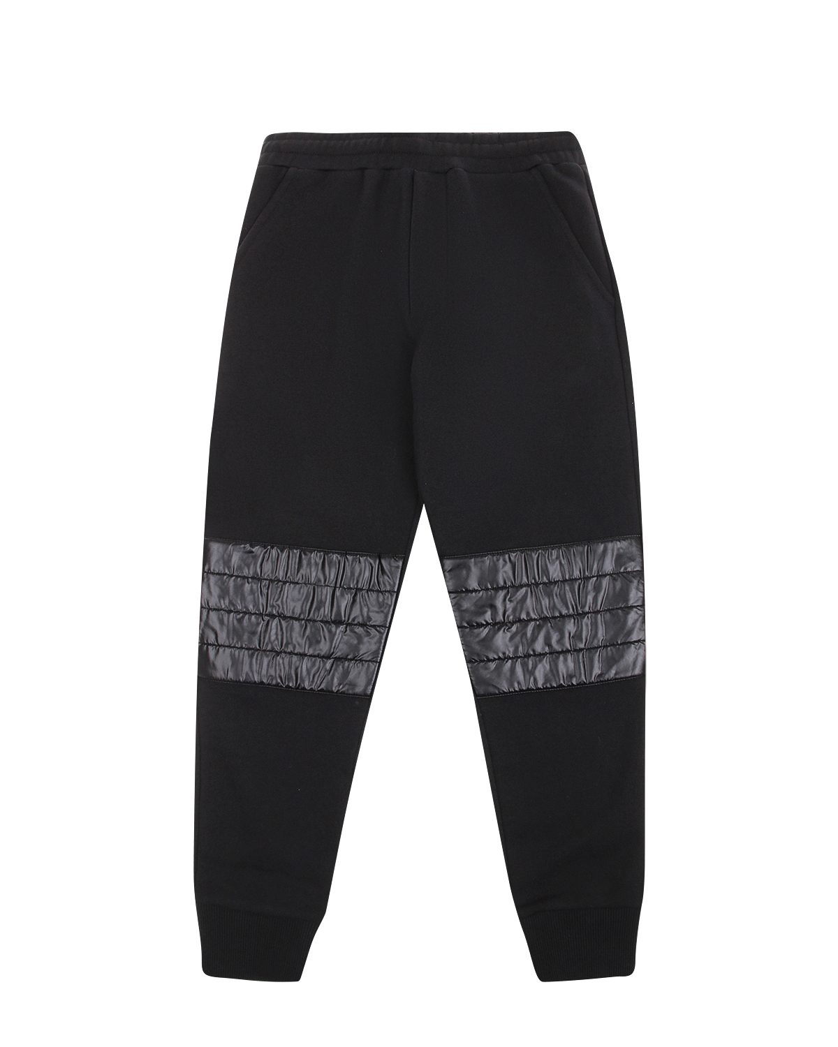 Черные спортивные брюки с контрастными вставками Moncler детские - фото 1
