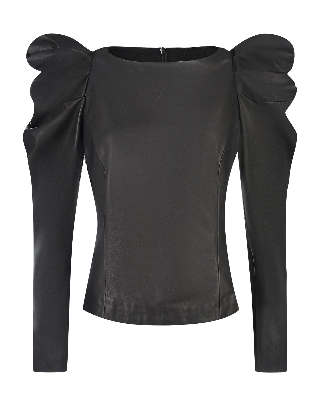 

Черный топ из кожи Parosh