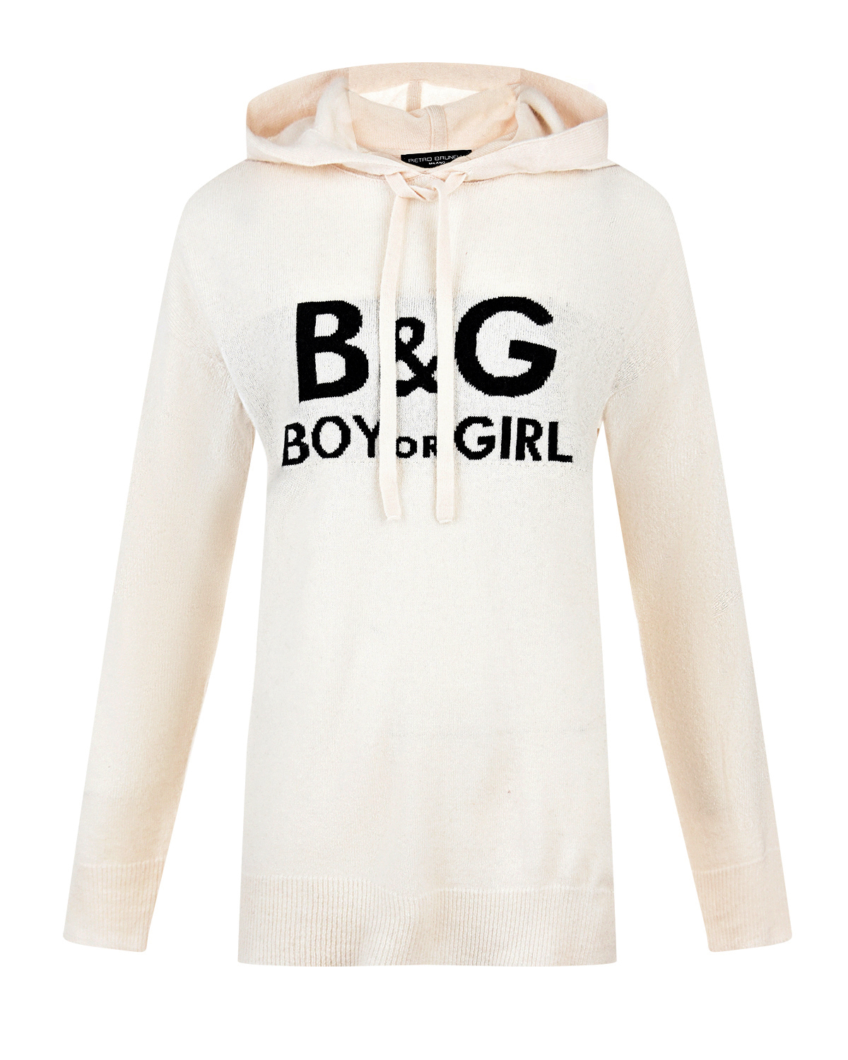 Белый джемпер-худи для беременных с принтом B&G (boy or girl) Pietro Brunelli
