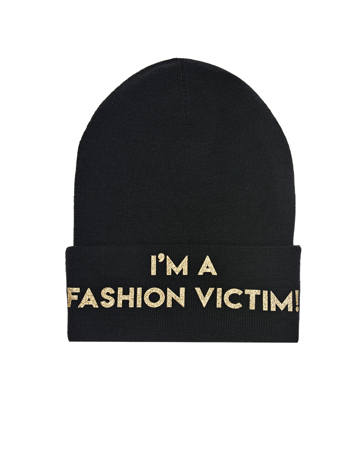 Черная шапка с надписью "Im a fashion victim" Regina детская - фото 1