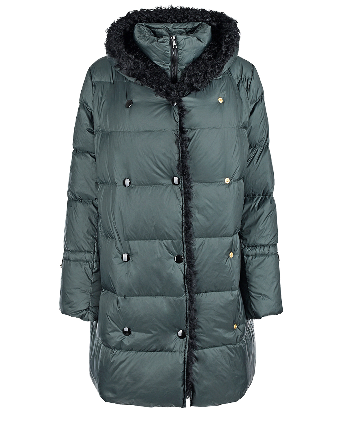 

Зеленое пальто с варежками Yves Salomon, Зеленый, Зеленое пальто с варежками Yves Salomon