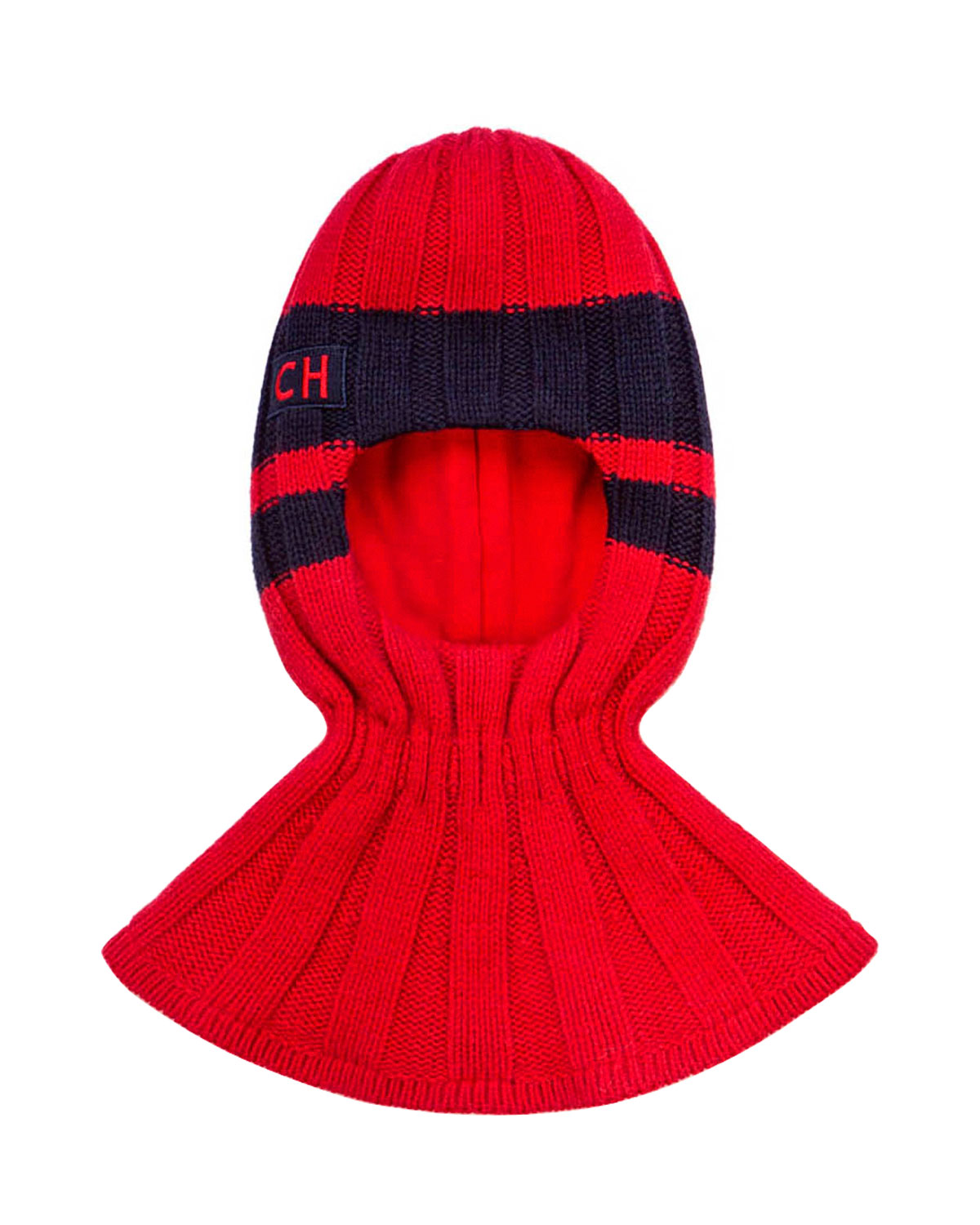 Красная шапка-шлем в полоску Chobi детская, размер 48/50, цвет красный - фото 1