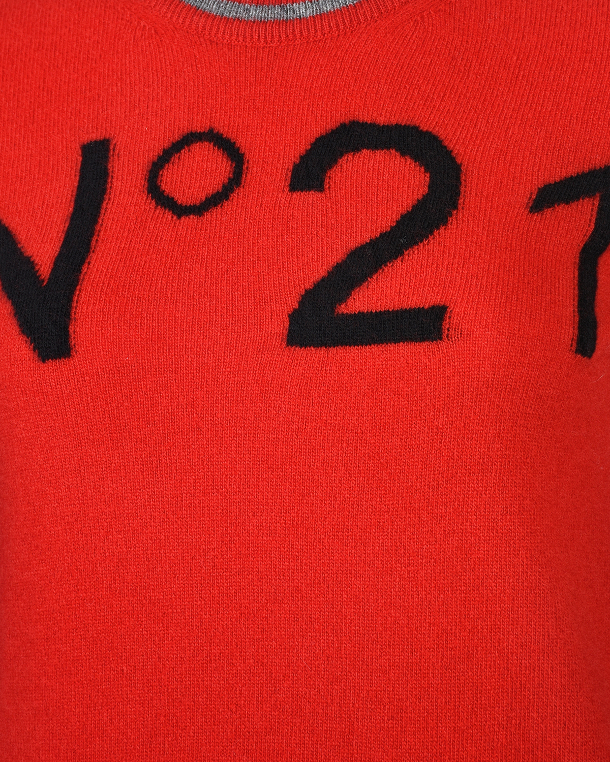Красный джемпер из шерсти с логотипом No. 21 - фото 7