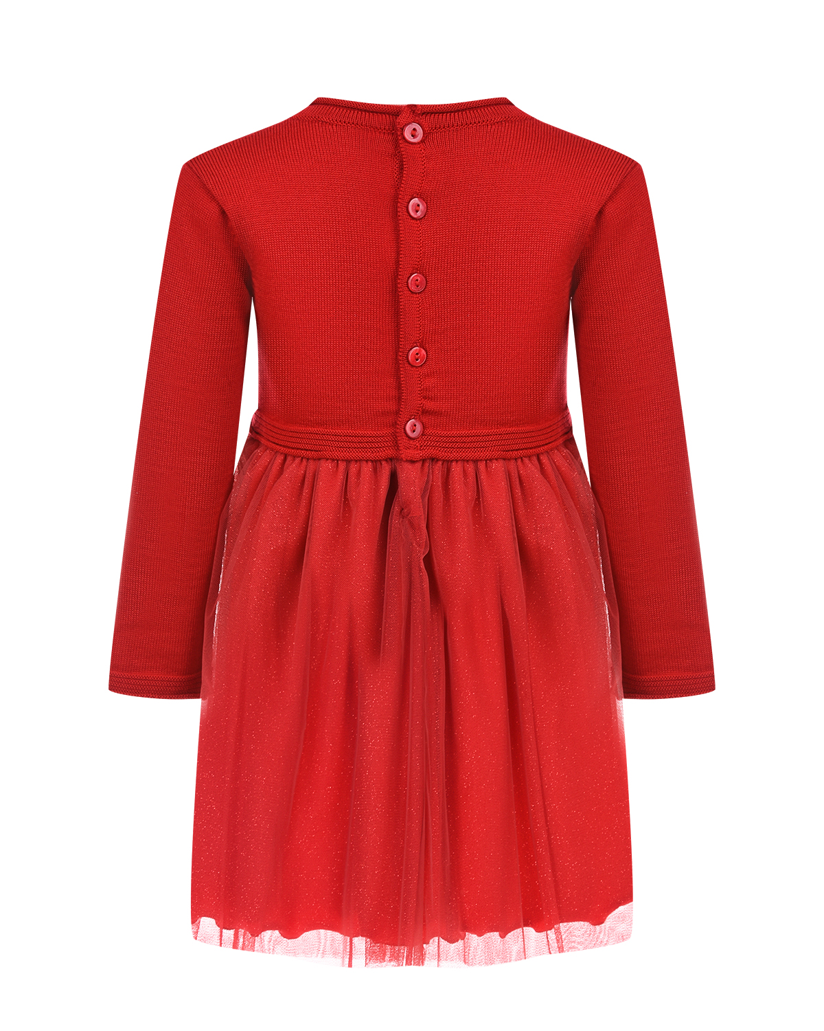 Красное платье из смесовой шерсти Aletta детское - фото 2