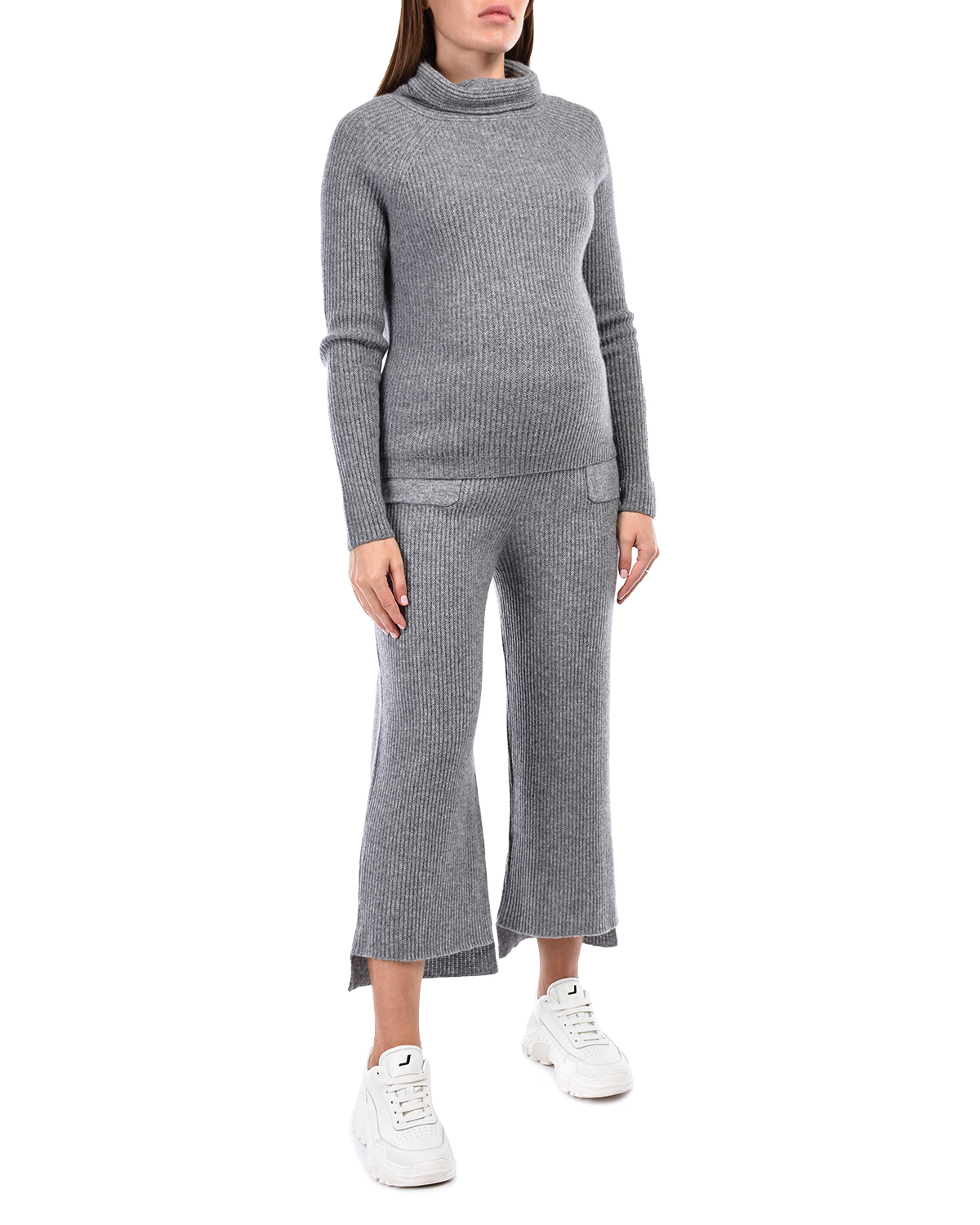 Укороченные кашемировые брюки Allude, размер 38, цвет серый - фото 5