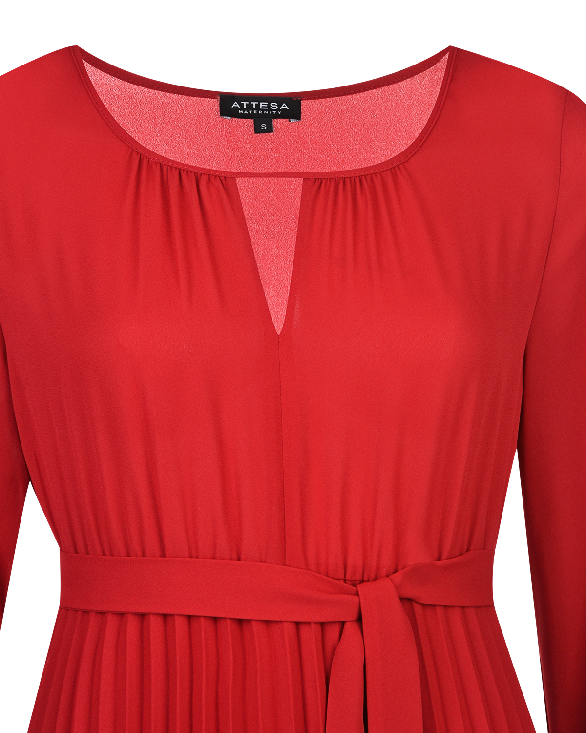Красное платье для беременных с поясом Attesa - фото 6