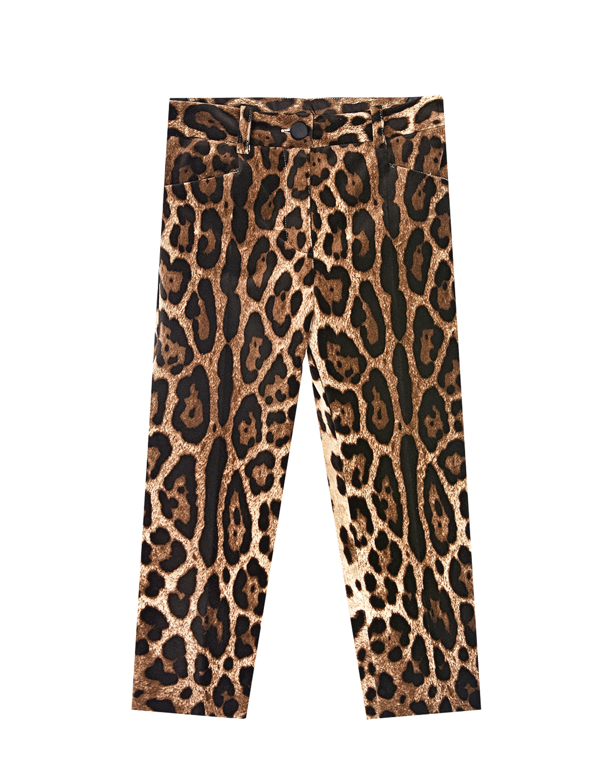 Бархатные леопардовые брюки Dolce&Gabbana, размер 152, цвет леопардовый - фото 1