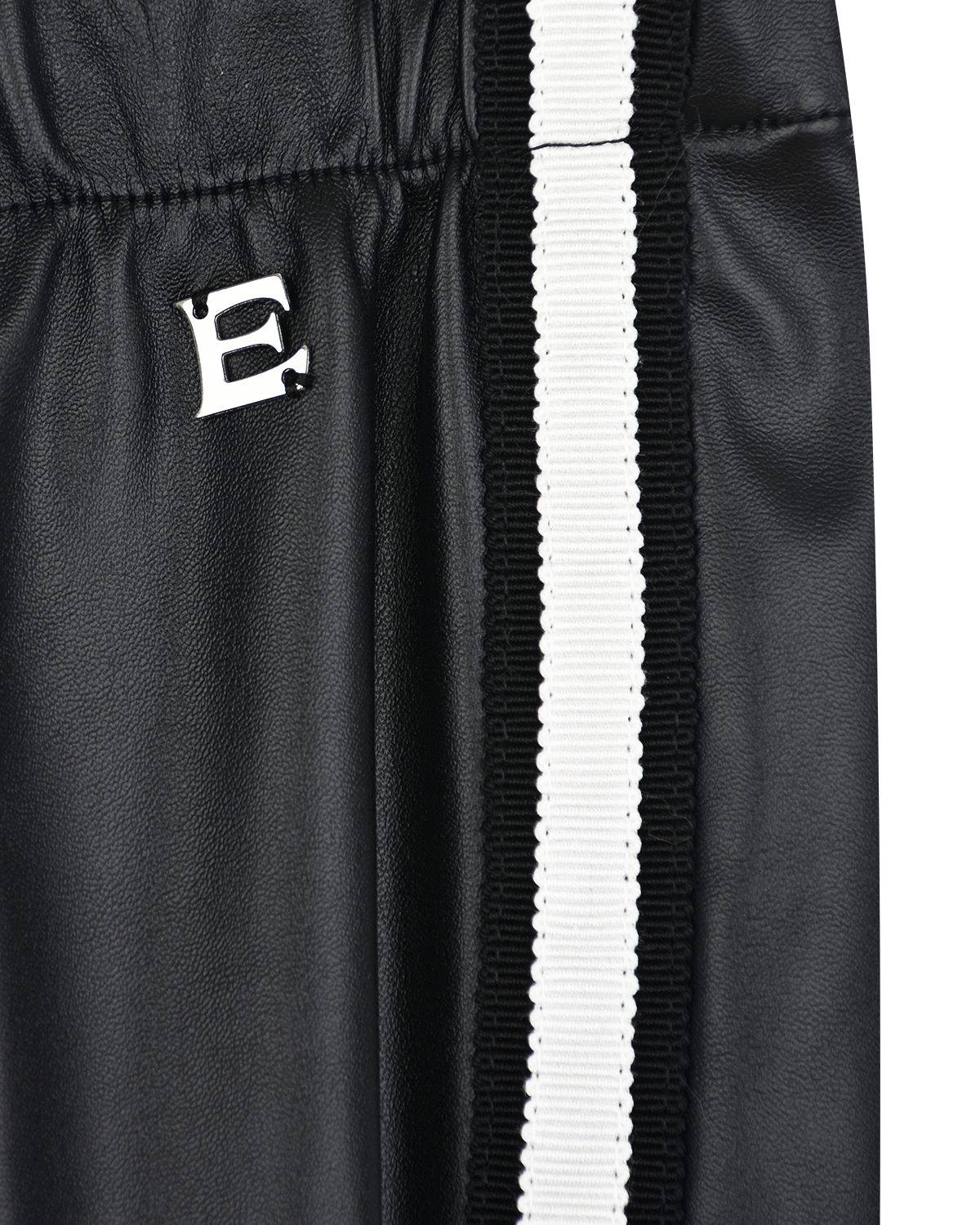Черные брюки из эко-кожи Ermanno Scervino детские, размер 152, цвет черный - фото 4