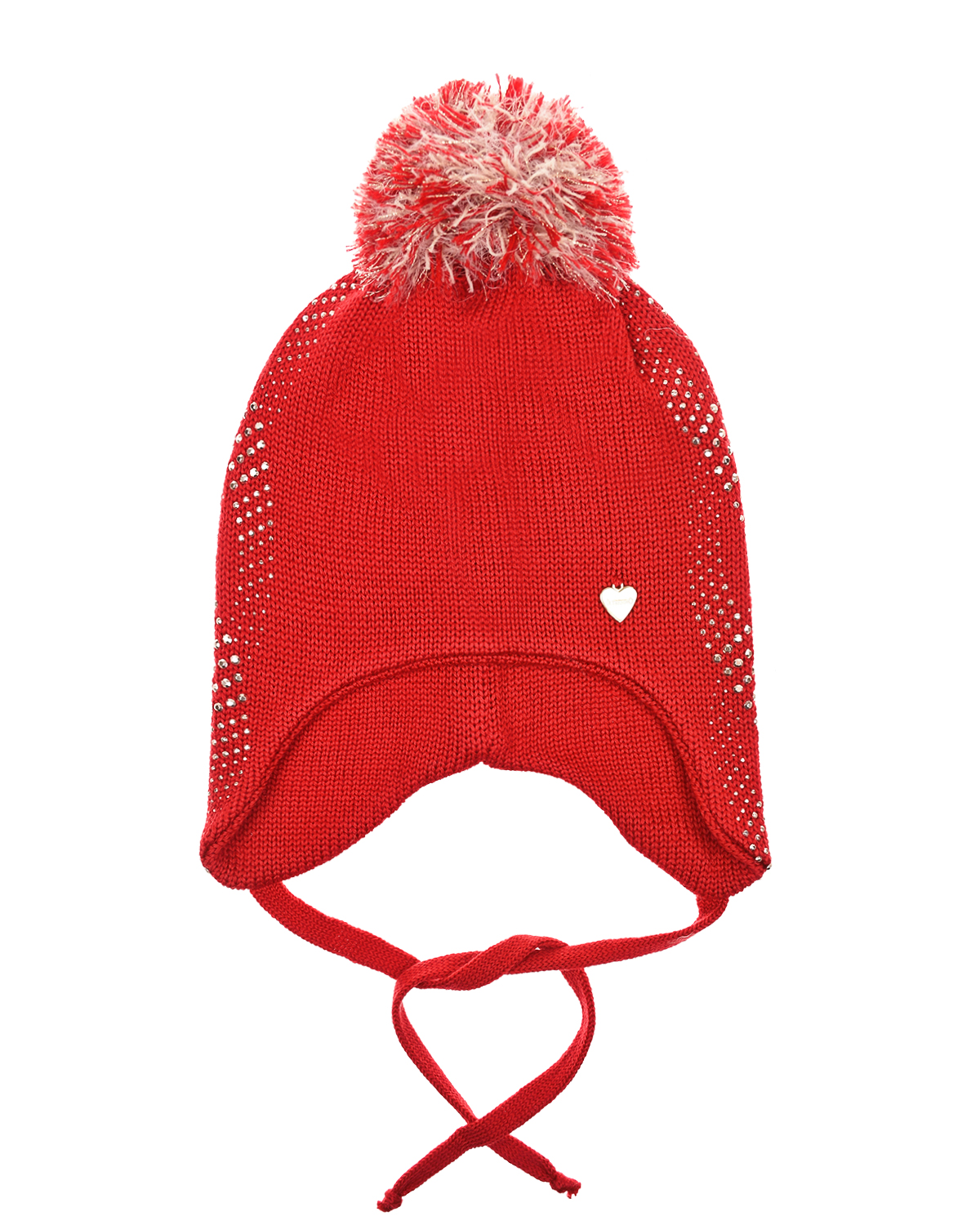 Красная шапка с помпоном и стразами Il Trenino детская, размер 51, цвет красный - фото 1