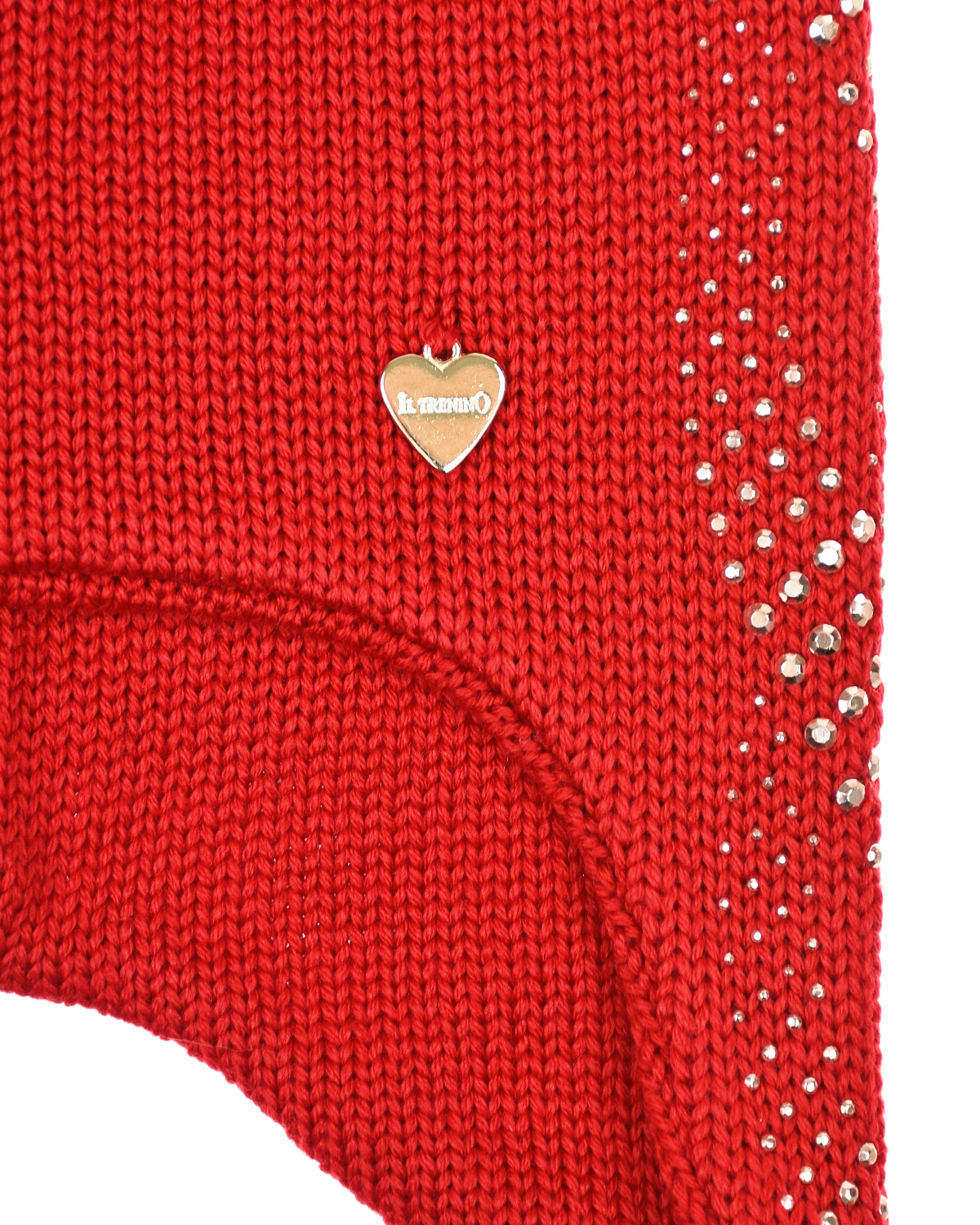 Красная шапка с помпоном и стразами Il Trenino детская, размер 51, цвет красный - фото 3