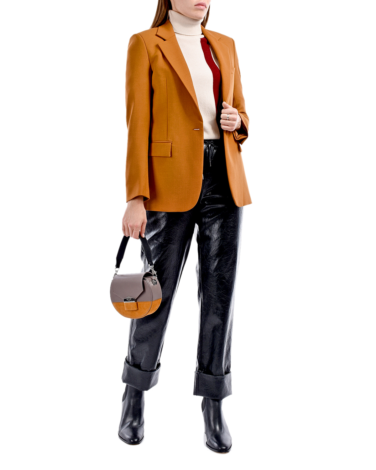 Однобортный пиджак прямого кроя MRZ, размер 40, цвет оранжевый - фото 2