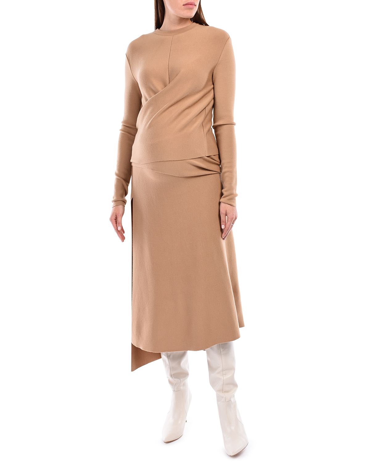 Асимметричная юбка из шерсти MRZ - фото 4