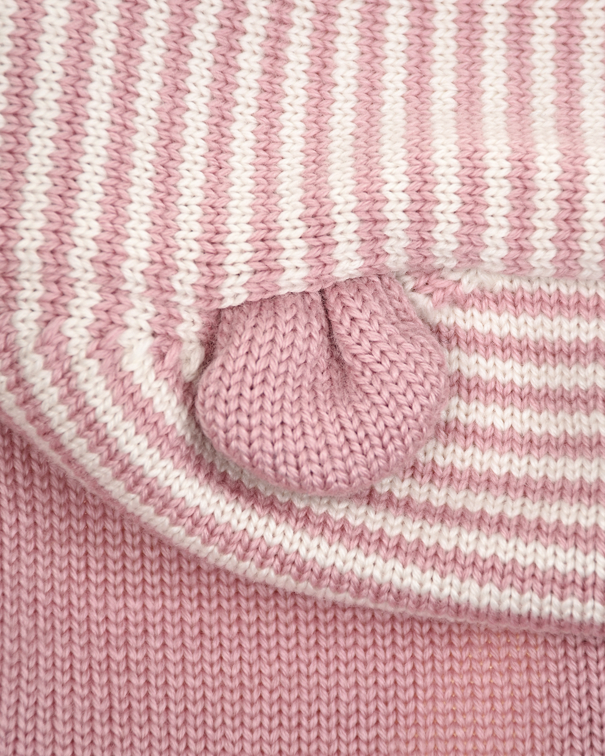 Розовая кофта из шерсти с ушками на капюшоне Moncler детская - фото 5