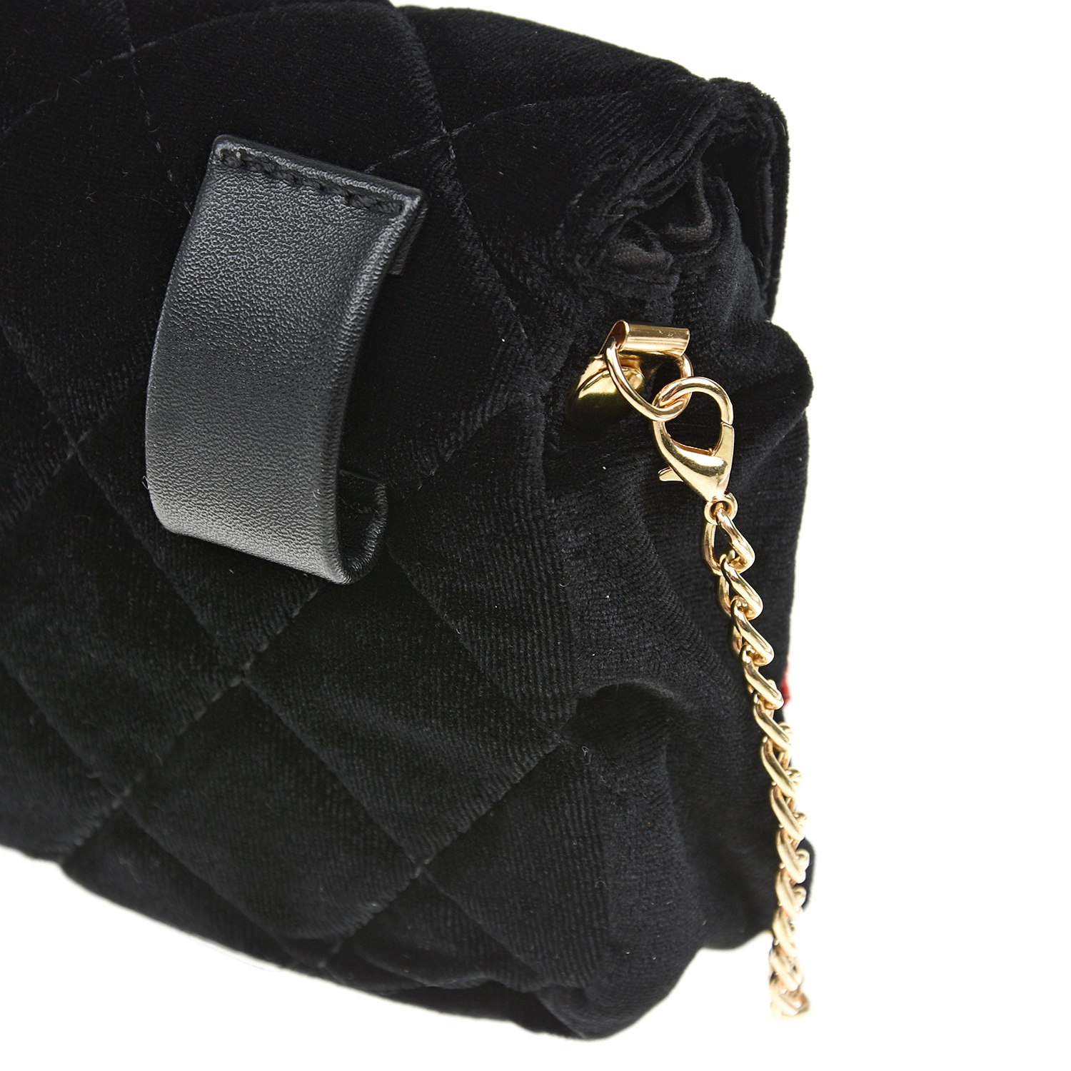 Черная бархатная сумка с вышивкой 12х4 см Monnalisa детская - фото 10