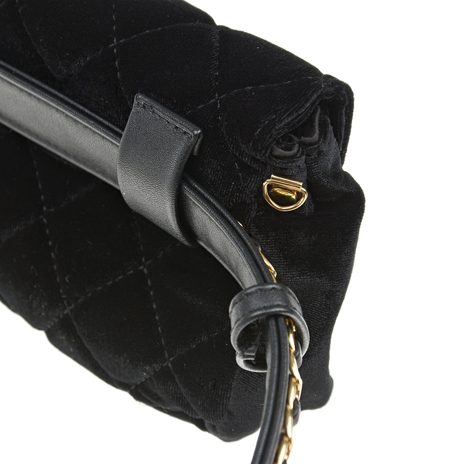 Черная бархатная сумка с вышивкой 12х4 см Monnalisa детская - фото 9
