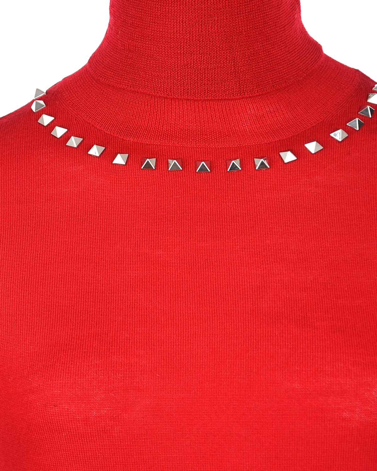 Красный джемпер из шерсти с заклепками Parosh - фото 6