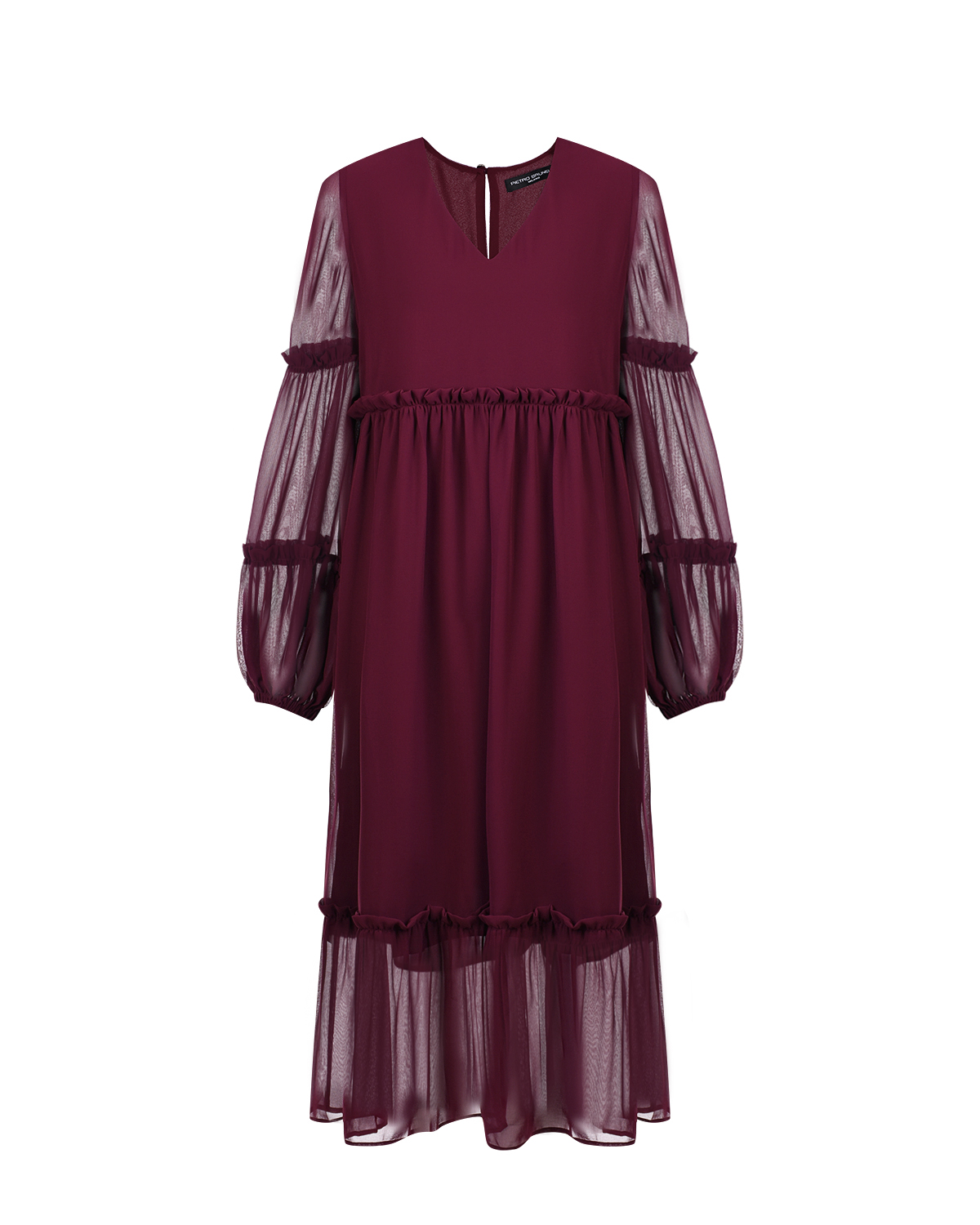 Платье для беременных с воланами Pietro Brunelli бордового цвета