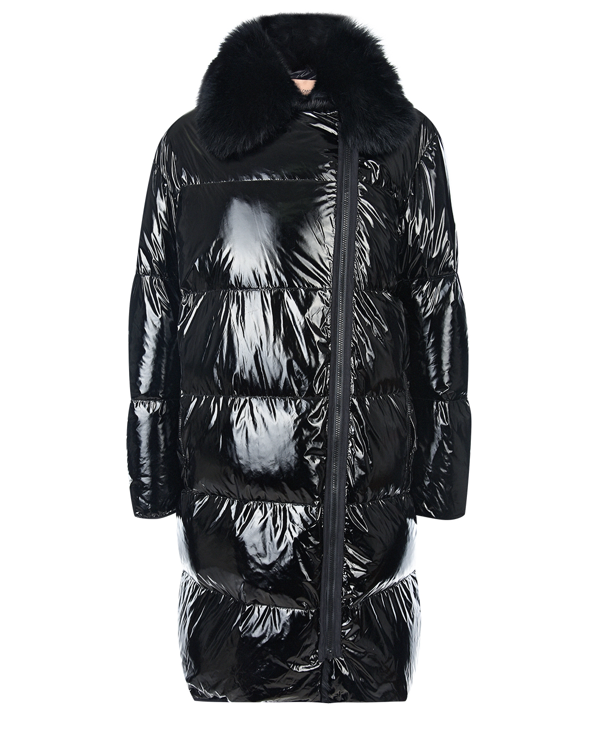 Пальто-пуховик с отделкой из меха норки Yves Salomon, размер 38, цвет черный - фото 1