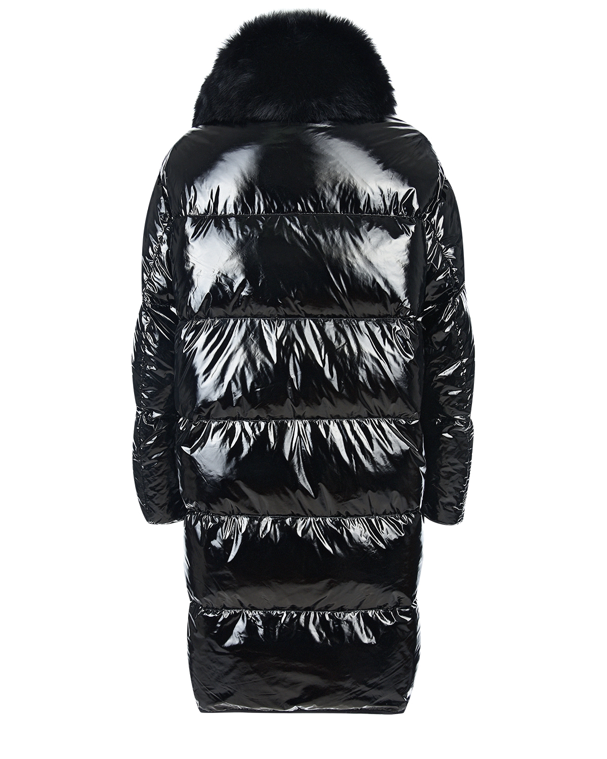 Пальто-пуховик с отделкой из меха норки Yves Salomon, размер 38, цвет черный - фото 2