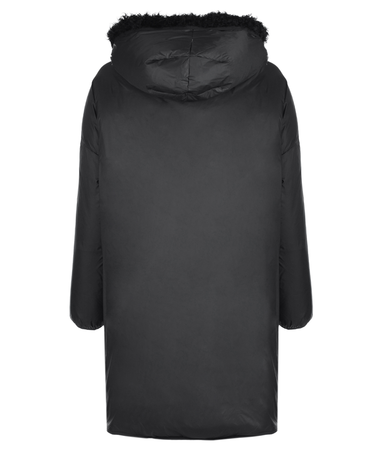 Черное пальто с отделкой из овчины Yves Salomon, размер 36, цвет черный - фото 3
