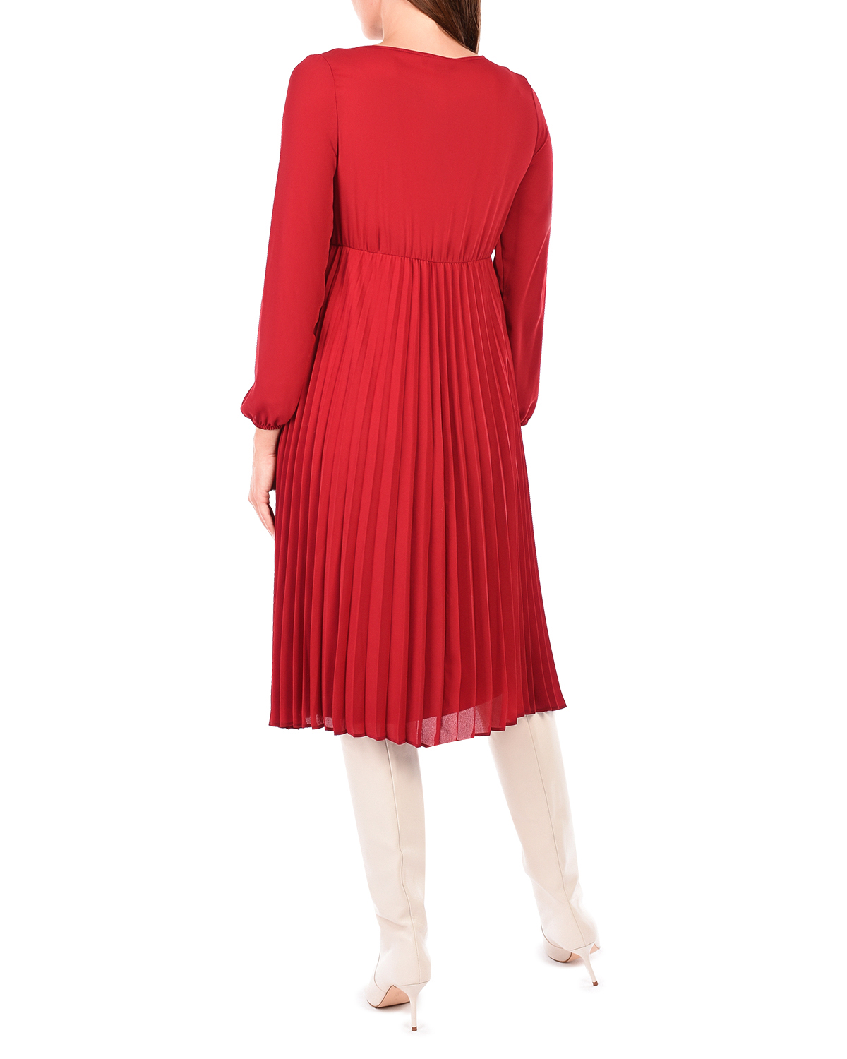 Красное платье для беременных с поясом Attesa - фото 3