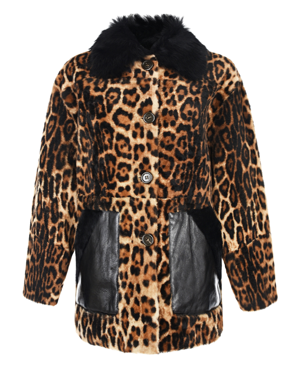 Укороченное пальто с контрастными карманами Yves Salomon, размер 36, цвет мультиколор - фото 1