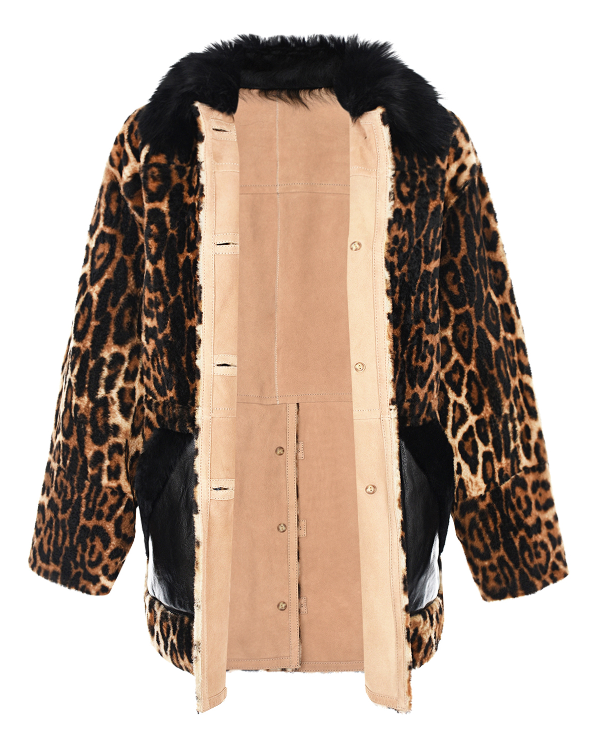 Укороченное пальто с контрастными карманами Yves Salomon, размер 36, цвет мультиколор - фото 5