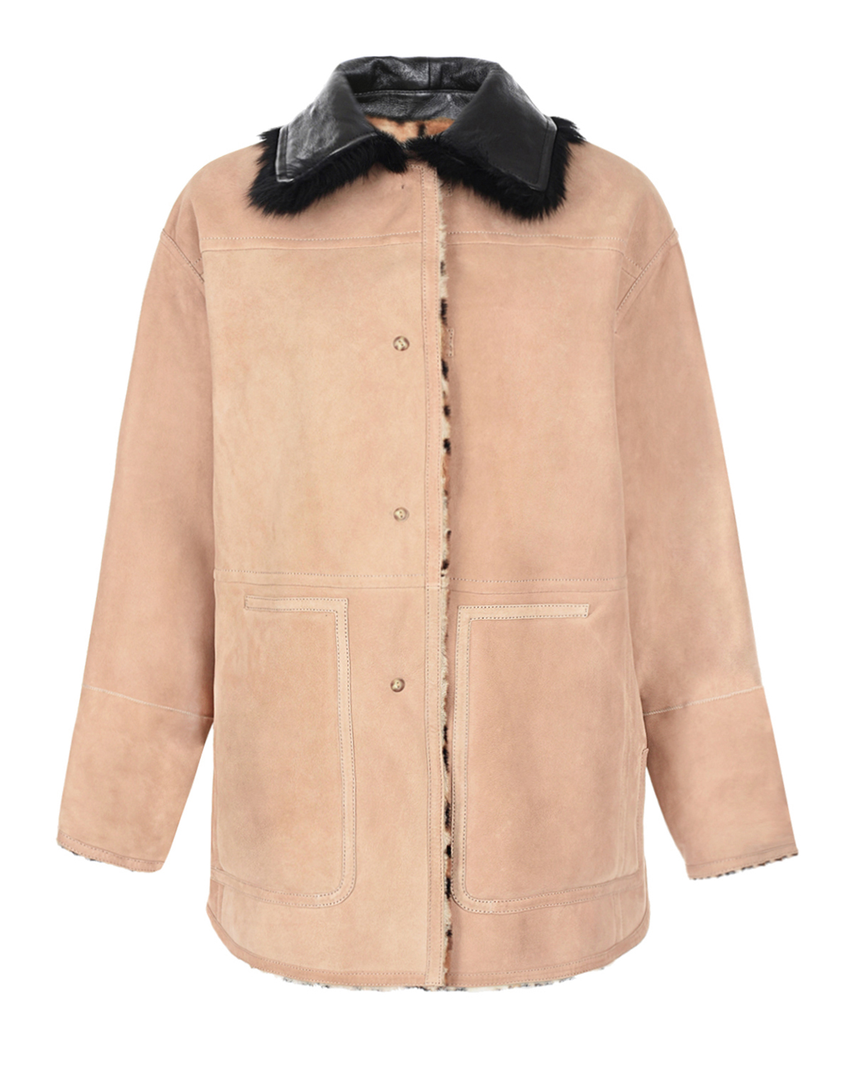 Укороченное пальто с контрастными карманами Yves Salomon, размер 36, цвет мультиколор - фото 6