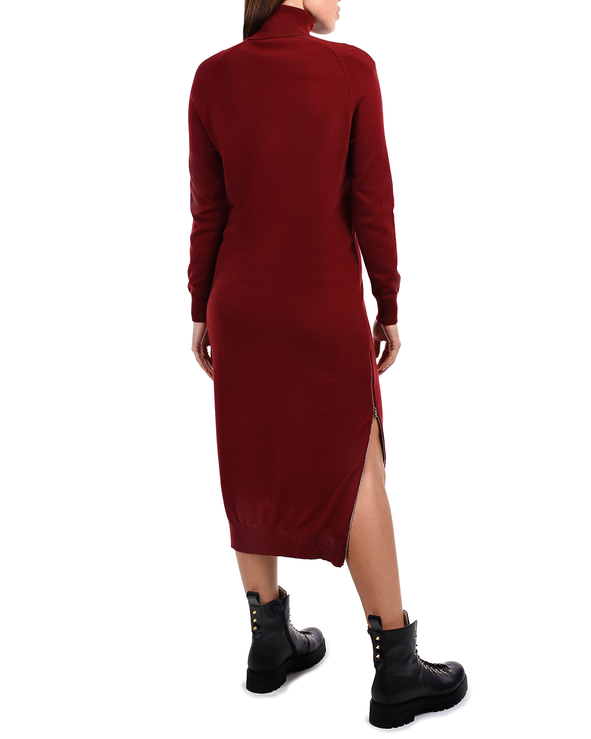 Бордовое платье-водолазка из шерсти и кашемира MRZ - фото 3