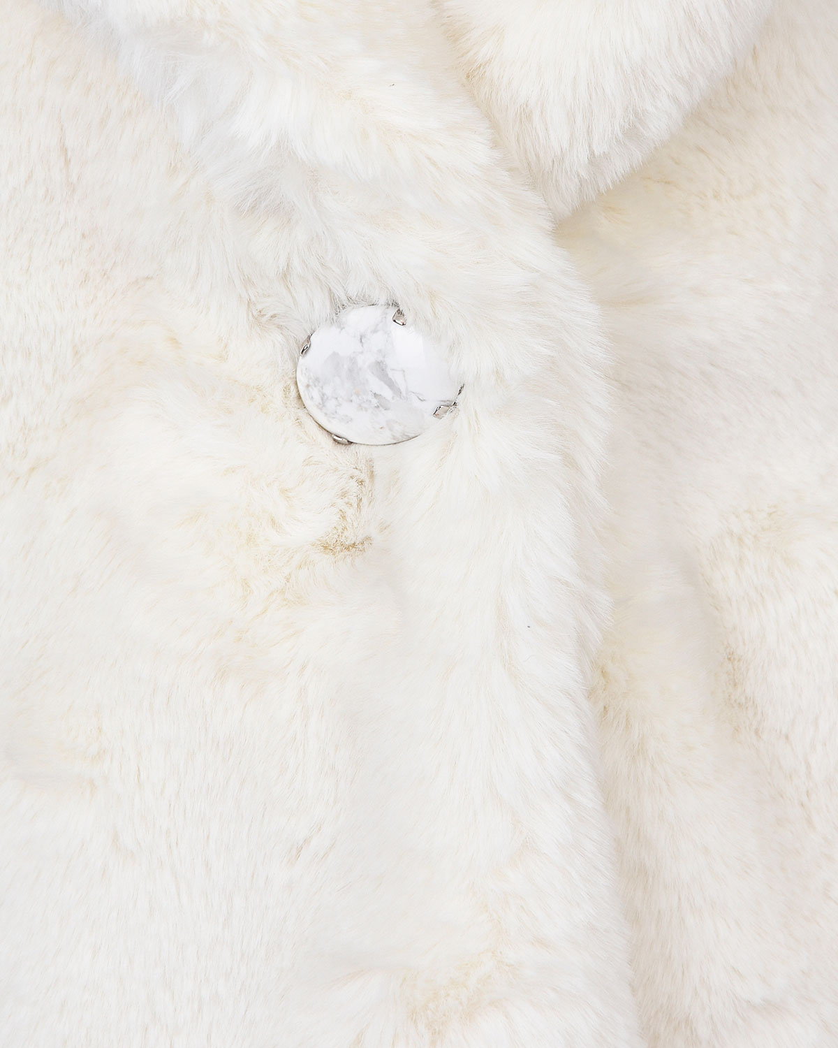 Меховое пальто с пуговицей из натурального камня Each Other, размер 40, цвет белый - фото 10
