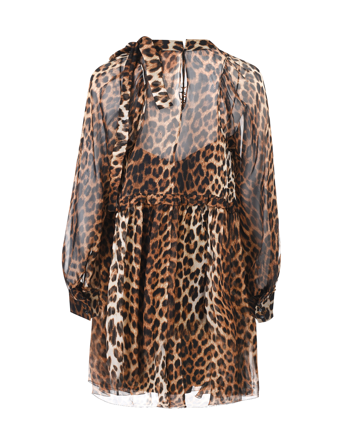 Шелковое платье с леопардовым принтом No. 21 - фото 5