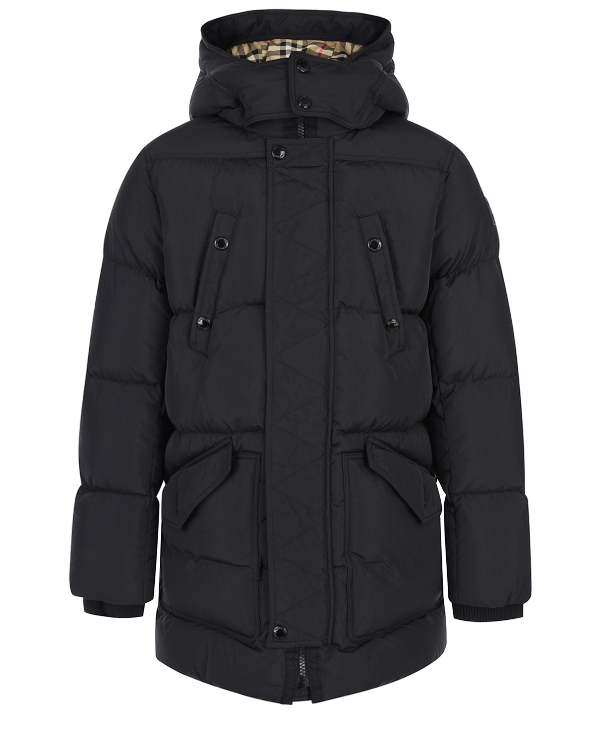 

Черная куртка со съемным капюшоном Burberry детская, Черный, Черная куртка со съемным капюшоном Burberry детская