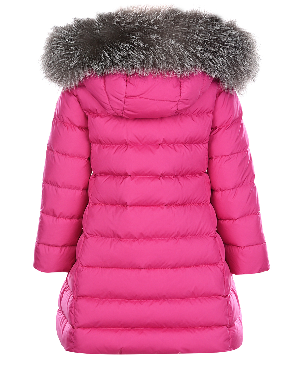 Розовое пуховое пальто приталенного кроя Moncler детское, размер 128, цвет розовый - фото 2