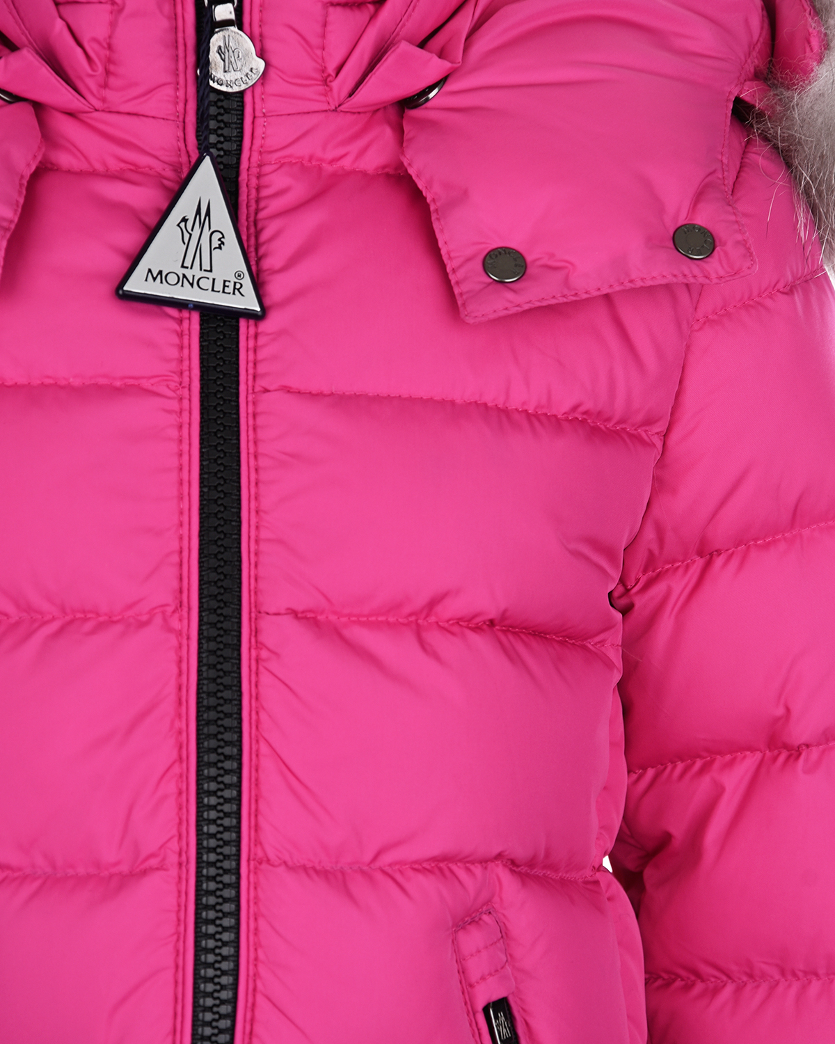 Розовое пуховое пальто приталенного кроя Moncler детское, размер 128, цвет розовый - фото 4