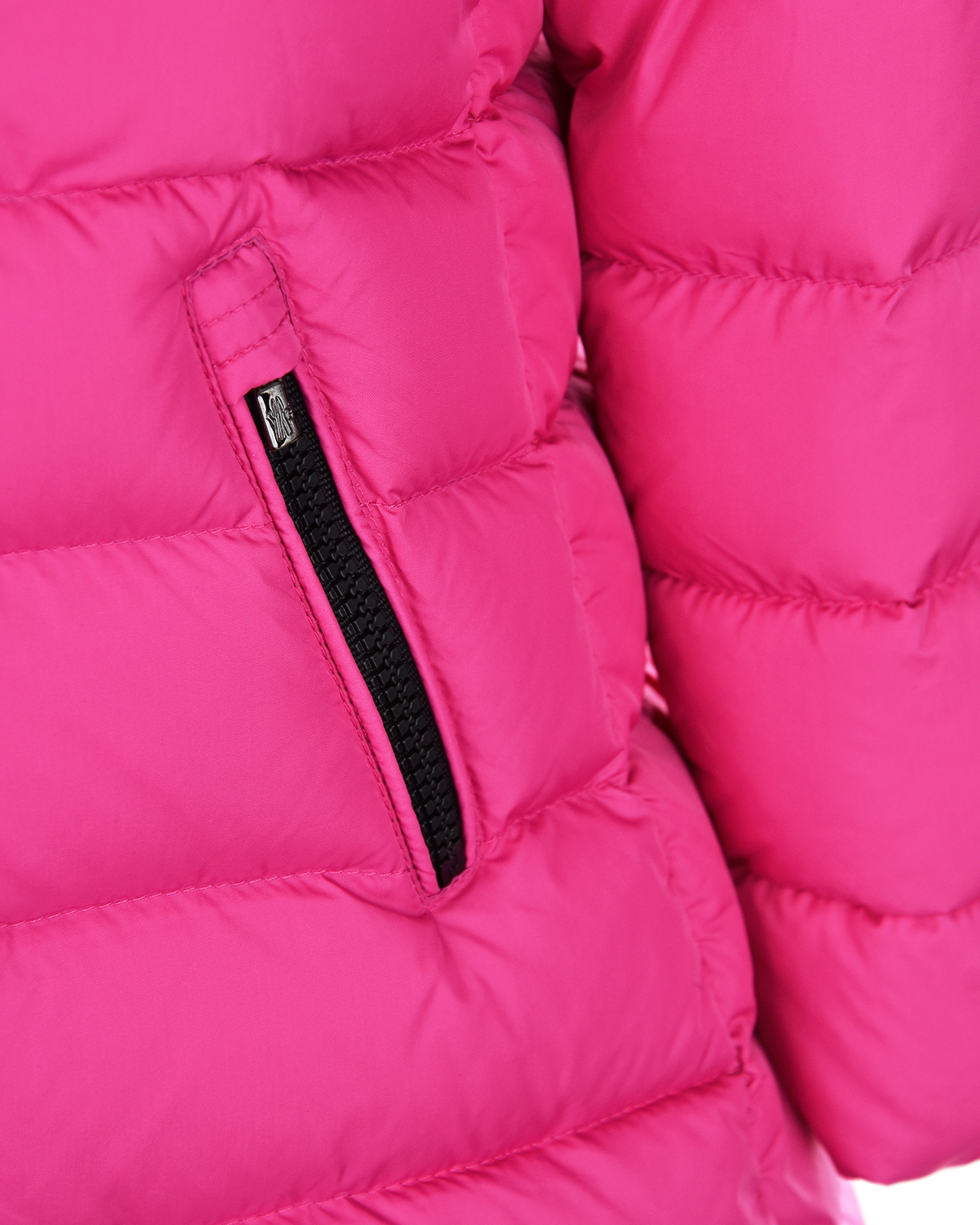 Розовое пуховое пальто приталенного кроя Moncler детское, размер 128, цвет розовый - фото 5
