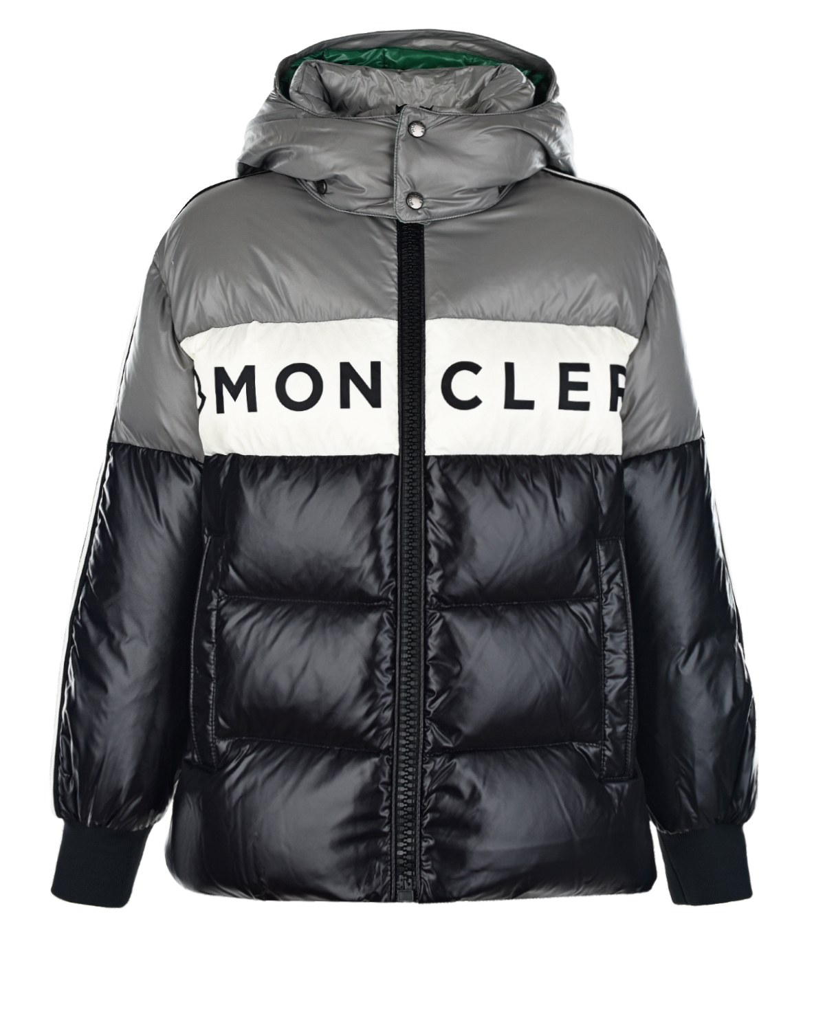 Серая пуховая куртка Febrege с логотипом Moncler