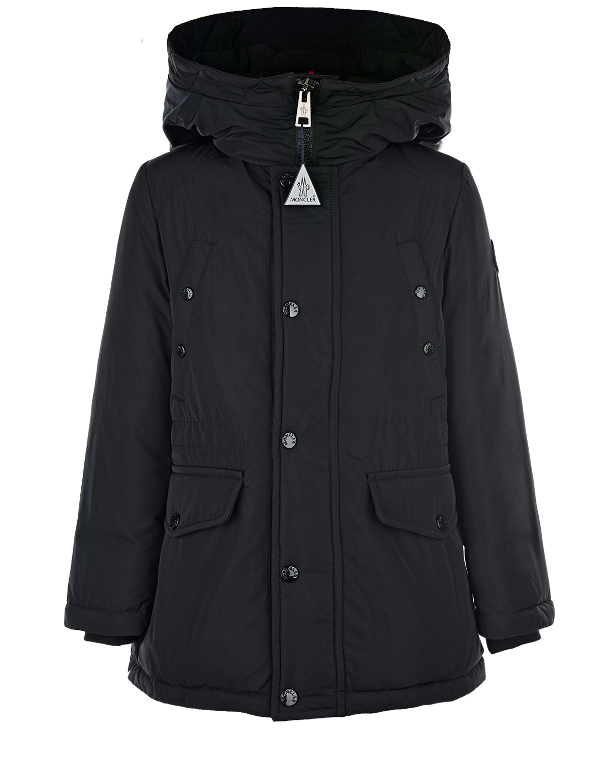 

Черная пуховая куртка с логотипом Moncler, Черный, Черная пуховая куртка с логотипом Moncler