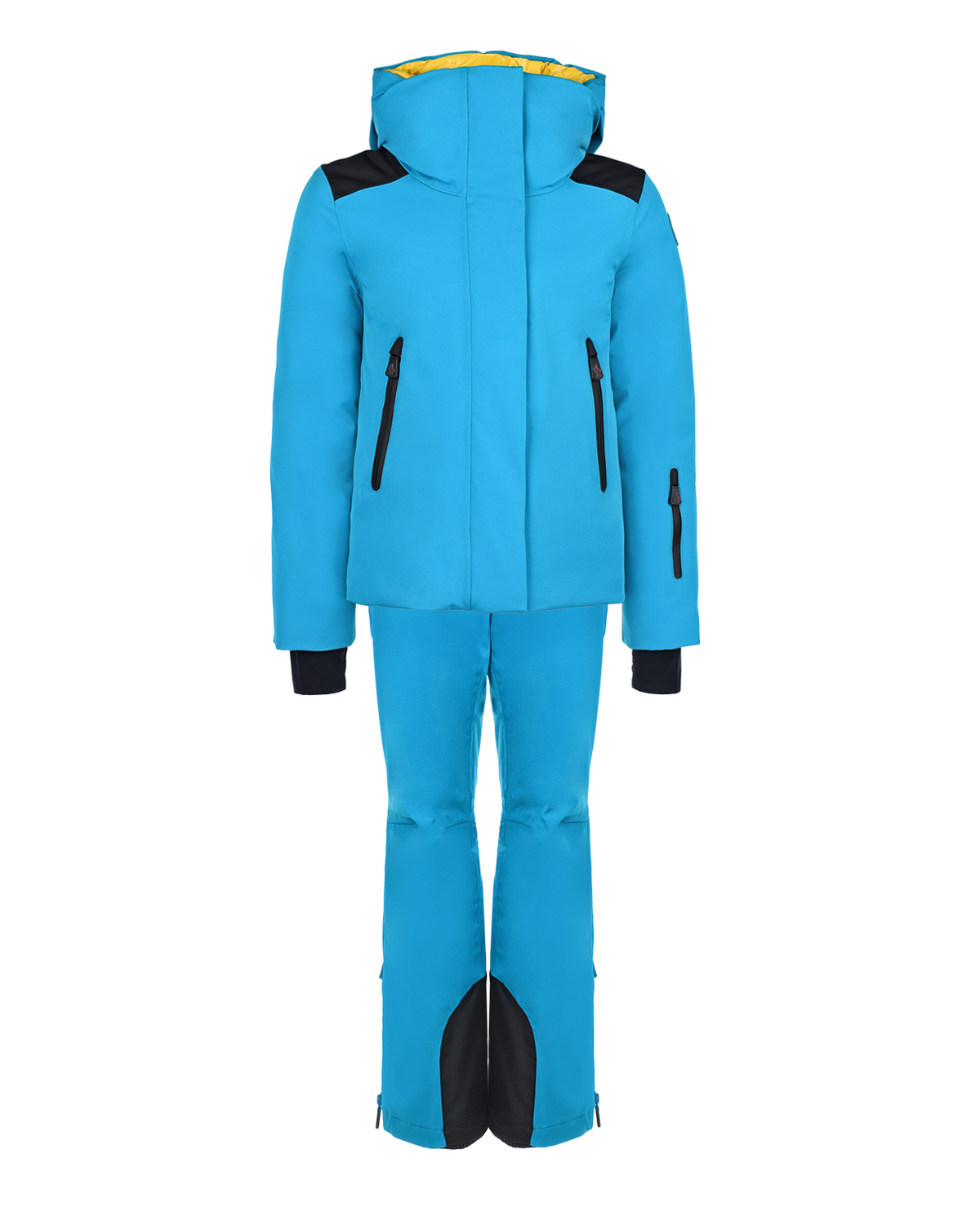 Ярко-голубой комплект из пуховой куртки и полукомбинезона Moncler