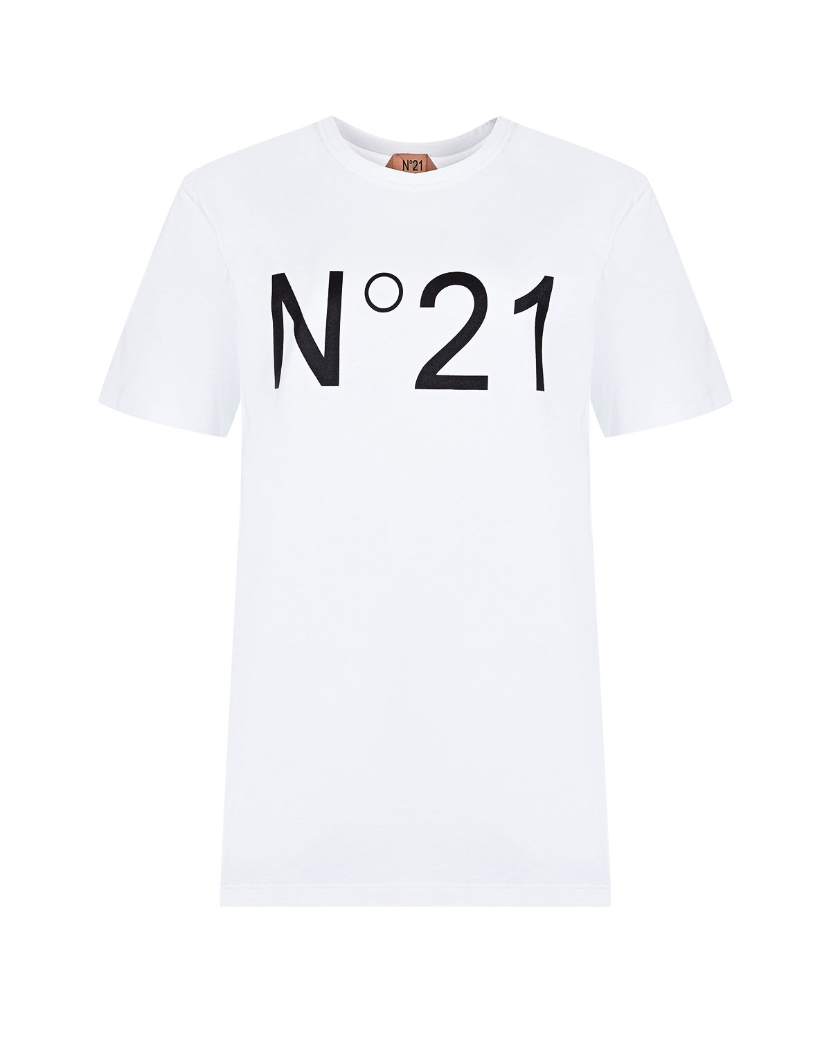 Белая футболка oversize c логотипом No. 21, размер 40, цвет белый - фото 1