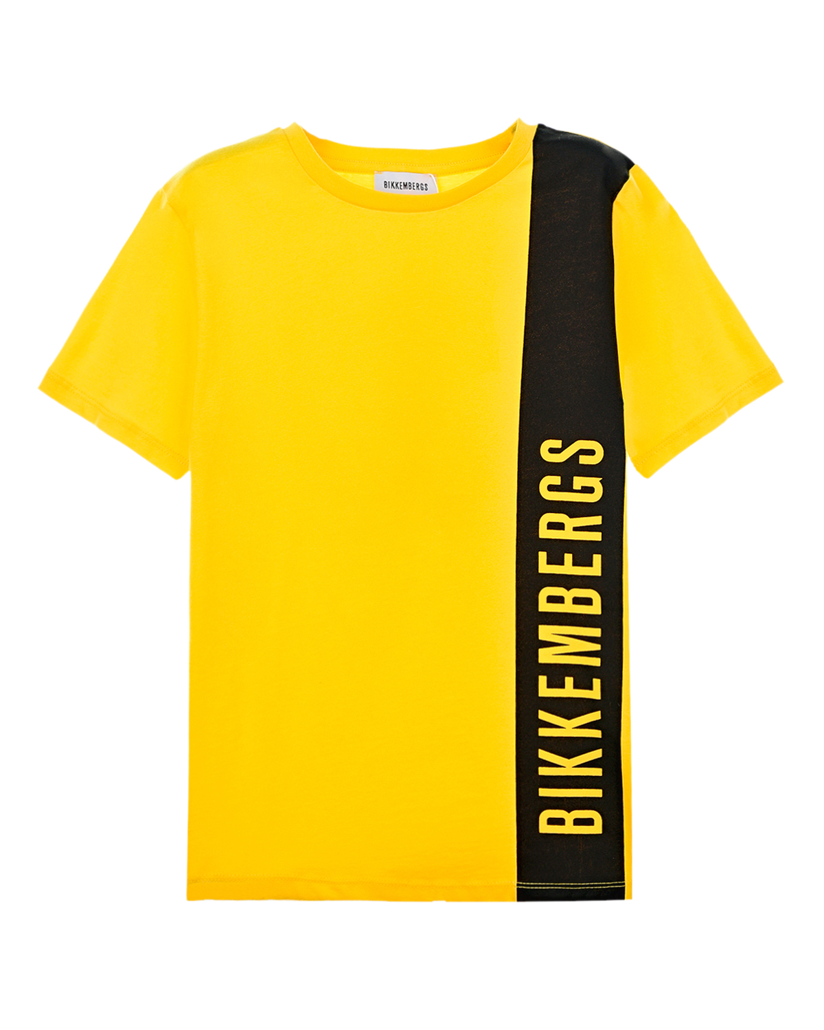 Желтая футболка с логотипом Bikkembergs детская, размер 116, цвет нет цвета - фото 1